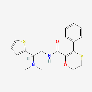 molecular formula C19H22N2O2S2 B15106324 N-[2-(dimethylamino)-2-(thiophen-2-yl)ethyl]-3-phenyl-5,6-dihydro-1,4-oxathiine-2-carboxamide 