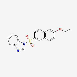 molecular formula C19H16N2O3S B15106346 1-[(6-ethoxynaphthalen-2-yl)sulfonyl]-1H-1,3-benzodiazole 