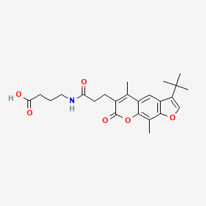 4-{[3-(3-tert-butyl-5,9-dimethyl-7-oxo-7H-furo[3,2-g]chromen-6-yl)propanoyl]amino}butanoic acid