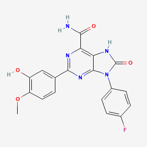 9-(4-fluorophenyl)-2-(3-hydroxy-4-methoxyphenyl)-8-oxo-8,9-dihydro-7H-purine-6-carboxamide