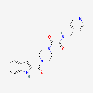 molecular formula C21H21N5O3 B15106409 2-[4-(1H-indol-2-ylcarbonyl)piperazin-1-yl]-2-oxo-N-(pyridin-4-ylmethyl)acetamide 