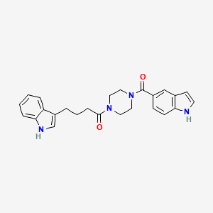 molecular formula C25H26N4O2 B15106428 4-(1H-indol-3-yl)-1-[4-(1H-indol-5-ylcarbonyl)piperazin-1-yl]butan-1-one 