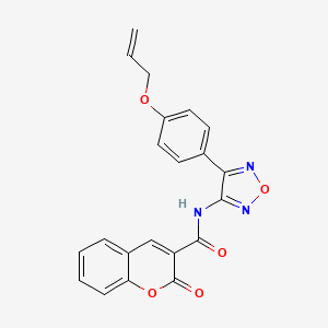 molecular formula C21H15N3O5 B15106442 2-oxo-N-{4-[4-(prop-2-en-1-yloxy)phenyl]-1,2,5-oxadiazol-3-yl}-2H-chromene-3-carboxamide 