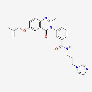 molecular formula C26H27N5O3 B15106470 N-[3-(1H-imidazol-1-yl)propyl]-3-{2-methyl-6-[(2-methylprop-2-en-1-yl)oxy]-4-oxoquinazolin-3(4H)-yl}benzamide 