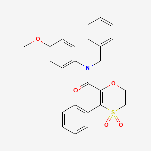 N-benzyl-N-(4-methoxyphenyl)-3-phenyl-5,6-dihydro-1,4-oxathiine-2-carboxamide 4,4-dioxide