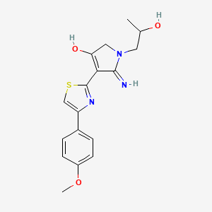 molecular formula C17H19N3O3S B15106486 5-amino-1-(2-hydroxypropyl)-4-[4-(4-methoxyphenyl)-1,3-thiazol-2-yl]-1,2-dihydro-3H-pyrrol-3-one 