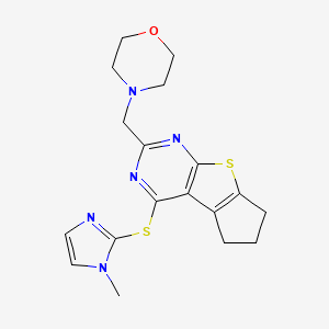 12-[(1-methyl-1H-imidazol-2-yl)sulfanyl]-10-[(morpholin-4-yl)methyl]-7-thia-9,11-diazatricyclo[6.4.0.0^{2,6}]dodeca-1(12),2(6),8,10-tetraene