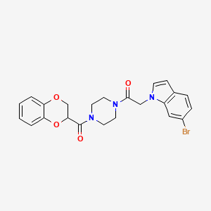 2-(6-bromo-1H-indol-1-yl)-1-[4-(2,3-dihydro-1,4-benzodioxin-2-ylcarbonyl)piperazin-1-yl]ethanone