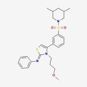 N-[(2E)-4-{3-[(3,5-dimethylpiperidin-1-yl)sulfonyl]phenyl}-3-(3-methoxypropyl)-1,3-thiazol-2(3H)-ylidene]aniline