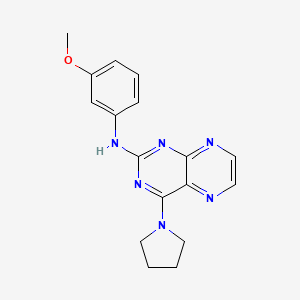 molecular formula C17H18N6O B15106564 N-(3-methoxyphenyl)-4-(pyrrolidin-1-yl)pteridin-2-amine 