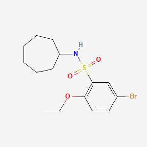 molecular formula C15H22BrNO3S B15106572 [(5-Bromo-2-ethoxyphenyl)sulfonyl]cycloheptylamine 