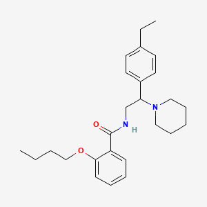 molecular formula C26H36N2O2 B15106582 Benzamide, 2-butoxy-N-[2-(4-ethylphenyl)-2-(1-piperidinyl)ethyl]- CAS No. 942853-20-5