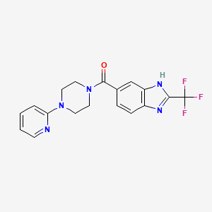 molecular formula C18H16F3N5O B15106586 [4-(2-pyridyl)piperazino][2-(trifluoromethyl)-1H-1,3-benzimidazol-5-yl]methanone 