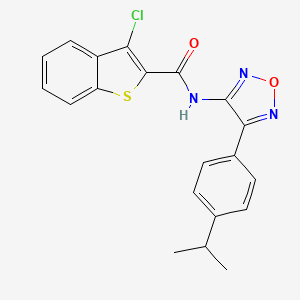 molecular formula C20H16ClN3O2S B15106598 3-chloro-N-{4-[4-(propan-2-yl)phenyl]-1,2,5-oxadiazol-3-yl}-1-benzothiophene-2-carboxamide 