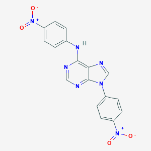 molecular formula C17H11N7O4 B151066 N,9-Bis(p-nitrophenyl)adenine CAS No. 136112-72-6