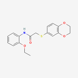 molecular formula C18H19NO4S B15106646 2-(2,3-dihydro-1,4-benzodioxin-6-ylsulfanyl)-N-(2-ethoxyphenyl)acetamide 