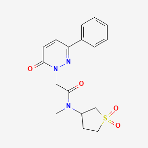 molecular formula C17H19N3O4S B15106658 N-(1,1-dioxidotetrahydrothiophen-3-yl)-N-methyl-2-(6-oxo-3-phenylpyridazin-1(6H)-yl)acetamide 