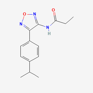 molecular formula C14H17N3O2 B15106665 N-{4-[4-(propan-2-yl)phenyl]-1,2,5-oxadiazol-3-yl}propanamide 