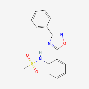 molecular formula C15H13N3O3S B15106666 N-[2-(3-phenyl-1,2,4-oxadiazol-5-yl)phenyl]methanesulfonamide 