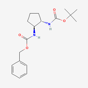 molecular formula C18H26N2O4 B1510667 Benzyl tert-butyl (1s,2s)-cyclopentane-1,2-diyldicarbamate CAS No. 815645-22-8