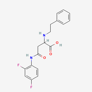 molecular formula C18H18F2N2O3 B15106691 4-((2,4-Difluorophenyl)amino)-4-oxo-2-(phenethylamino)butanoic acid 