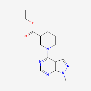 molecular formula C14H19N5O2 B15106699 Ethyl 1-(1-methylpyrazolo[4,5-e]pyrimidin-4-yl)piperidine-3-carboxylate 