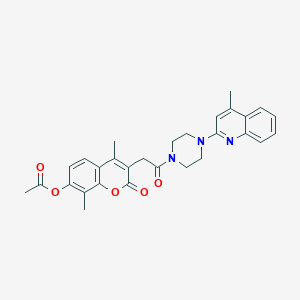 molecular formula C29H29N3O5 B15106702 4,8-dimethyl-3-{2-[4-(4-methyl-2-quinolyl)piperazino]-2-oxoethyl}-2-oxo-2H-chromen-7-yl acetate 