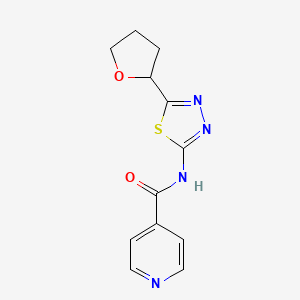 N-[(2E)-5-(tetrahydrofuran-2-yl)-1,3,4-thiadiazol-2(3H)-ylidene]pyridine-4-carboxamide