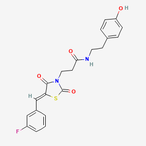 3-[(5Z)-5-(3-fluorobenzylidene)-2,4-dioxo-1,3-thiazolidin-3-yl]-N-[2-(4-hydroxyphenyl)ethyl]propanamide