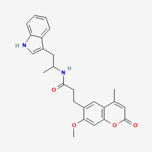 N-(1-(1H-indol-3-yl)propan-2-yl)-3-(7-methoxy-4-methyl-2-oxo-2H-chromen-6-yl)propanamide