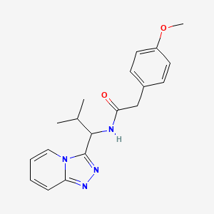 molecular formula C19H22N4O2 B15106729 2-(4-methoxyphenyl)-N-[2-methyl-1-([1,2,4]triazolo[4,3-a]pyridin-3-yl)propyl]acetamide 