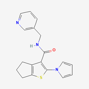 molecular formula C18H17N3OS B15106760 N-(pyridin-3-ylmethyl)-2-(1H-pyrrol-1-yl)-5,6-dihydro-4H-cyclopenta[b]thiophene-3-carboxamide 