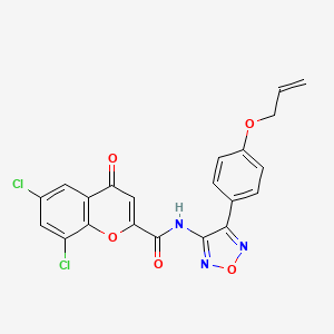 6,8-dichloro-4-oxo-N-{4-[4-(prop-2-en-1-yloxy)phenyl]-1,2,5-oxadiazol-3-yl}-4H-chromene-2-carboxamide