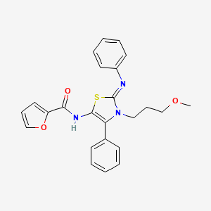 molecular formula C24H23N3O3S B15106786 N-[(2Z)-3-(3-methoxypropyl)-4-phenyl-2-(phenylimino)-2,3-dihydro-1,3-thiazol-5-yl]furan-2-carboxamide 