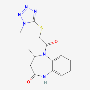 4-methyl-5-{2-[(1-methyl-1H-1,2,3,4-tetrazol-5-yl)sulfanyl]acetyl}-2,3,4,5-tetrahydro-1H-1,5-benzodiazepin-2-one