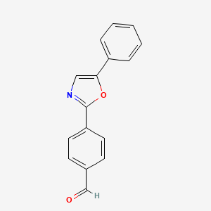 molecular formula C16H11NO2 B15106804 Benzaldehyde, 4-(5-phenyl-2-oxazolyl)- CAS No. 61351-62-0