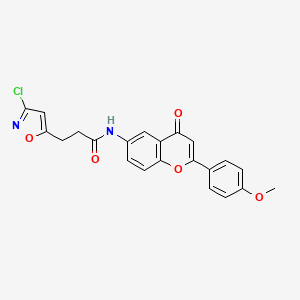 3-(3-chloro-1,2-oxazol-5-yl)-N-[2-(4-methoxyphenyl)-4-oxo-4H-chromen-6-yl]propanamide