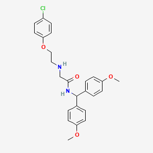 molecular formula C25H27ClN2O4 B15106817 N-[bis(4-methoxyphenyl)methyl]-2-{[2-(4-chlorophenoxy)ethyl]amino}acetamide 