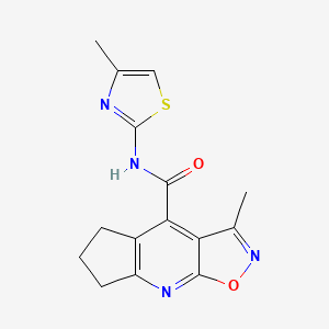 3-methyl-N-(4-methylthiazol-2-yl)-6,7-dihydro-5H-cyclopenta[b]isoxazolo[4,5-e]pyridine-4-carboxamide