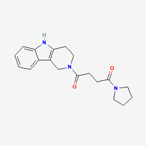 molecular formula C19H23N3O2 B15106835 1-(pyrrolidin-1-yl)-4-(1,3,4,5-tetrahydro-2H-pyrido[4,3-b]indol-2-yl)butane-1,4-dione 