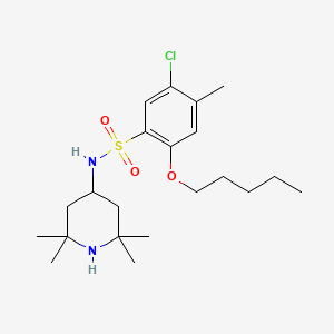 molecular formula C21H35ClN2O3S B15106851 5-chloro-4-methyl-2-(pentyloxy)-N-(2,2,6,6-tetramethylpiperidin-4-yl)benzene-1-sulfonamide 