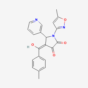 (4E)-4-[hydroxy(4-methylphenyl)methylidene]-1-(5-methyl-1,2-oxazol-3-yl)-5-(pyridin-3-yl)pyrrolidine-2,3-dione