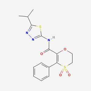 3-phenyl-N-[(2Z)-5-(propan-2-yl)-1,3,4-thiadiazol-2(3H)-ylidene]-5,6-dihydro-1,4-oxathiine-2-carboxamide 4,4-dioxide