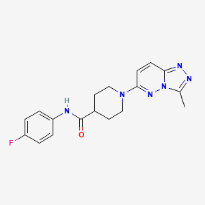 molecular formula C18H19FN6O B15106883 N-(4-fluorophenyl)-1-(3-methyl[1,2,4]triazolo[4,3-b]pyridazin-6-yl)piperidine-4-carboxamide 