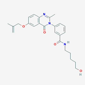 molecular formula C25H29N3O4 B15106895 N-(5-hydroxypentyl)-3-{2-methyl-6-[(2-methylprop-2-en-1-yl)oxy]-4-oxoquinazolin-3(4H)-yl}benzamide 