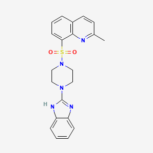 molecular formula C21H21N5O2S B15106898 8-((4-(1H-benzo[d]imidazol-2-yl)piperazin-1-yl)sulfonyl)-2-methylquinoline 