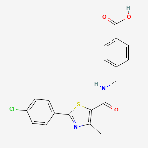 4-[({[2-(4-Chlorophenyl)-4-methyl-1,3-thiazol-5-yl]carbonyl}amino)methyl]benzoic acid