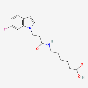 molecular formula C17H21FN2O3 B15106913 6-{[3-(6-fluoro-1H-indol-1-yl)propanoyl]amino}hexanoic acid 