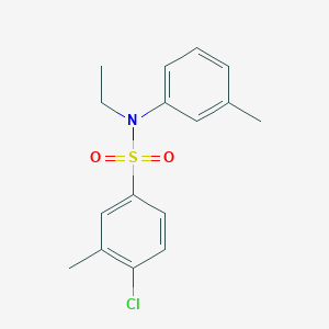 molecular formula C16H18ClNO2S B15106927 4-chloro-N-ethyl-3-methyl-N-(3-methylphenyl)benzene-1-sulfonamide 