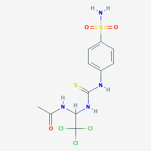 N-(2,2,2-trichloro-1-{[(4-sulfamoylphenyl)carbamothioyl]amino}ethyl)acetamide